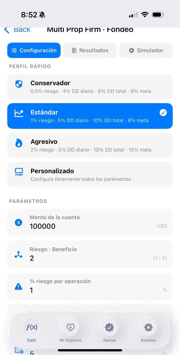 Perfil de riesgo del fondeo